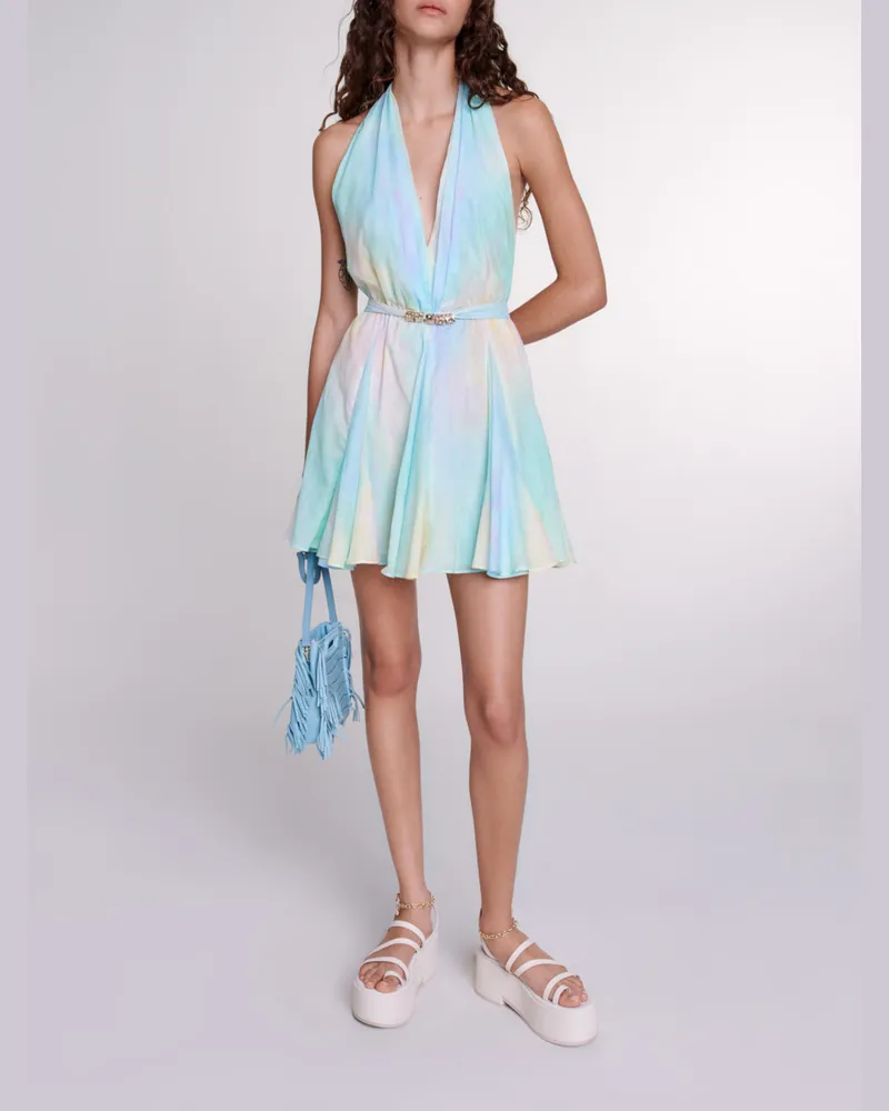 Maje Rückenfreies Tie-and-dye Kleid - Imprime Arc-en-ciel Imprime