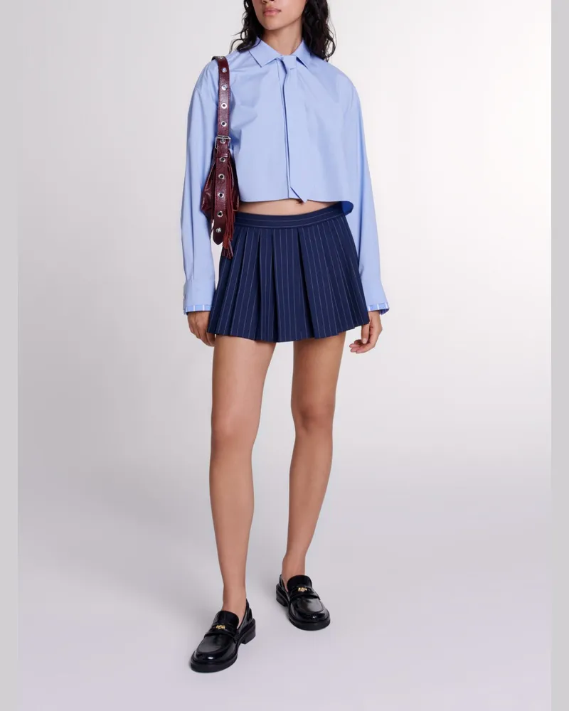 Maje Gestreifte Trompe-l'ail-shorts - Rayure Tennis Marine Rayure