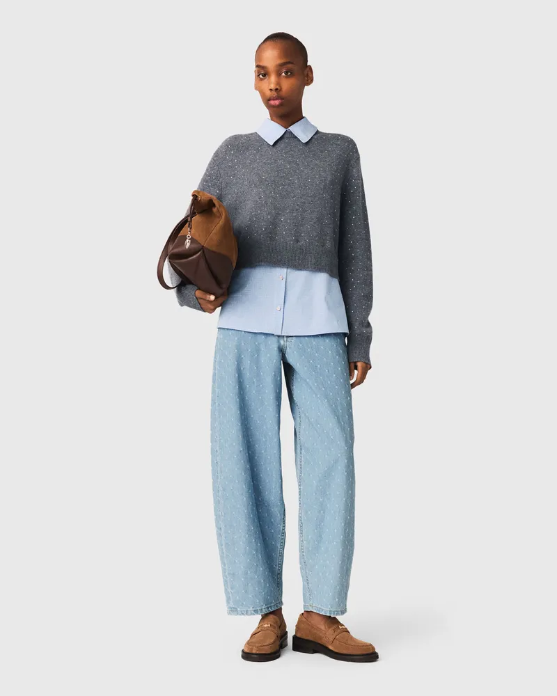 Maje Strasspulli Mit Abnehmbaren Details - Grau Grau