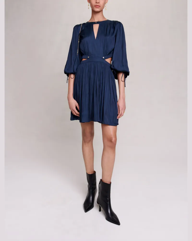 Maje Kurzes Satinkleid - Marineblau Marine