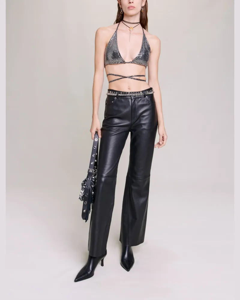 Maje Glitzerndes Triangel-top - Silber Silber