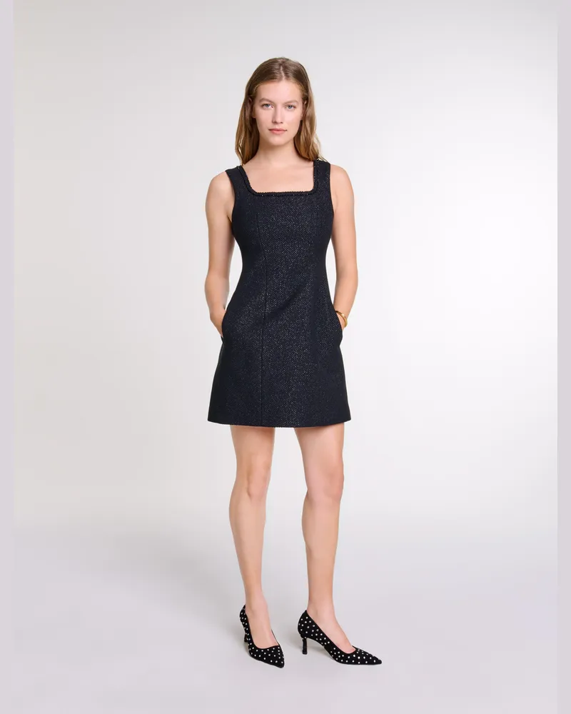 Maje Kurzes Strasskleid - Abendkleid - Schwarz Schwarz