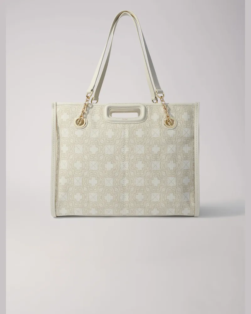 Maje Canvas-tragetasche Mit Clover-print - Ecru Ecru