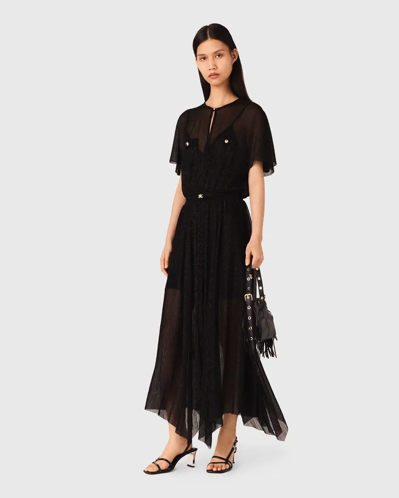 Maje Langes Metallisches Kleid - Schwarz Schwarz