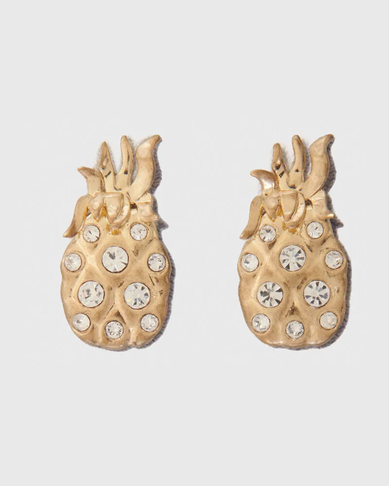 Maje Ananas-ohrringe Mit Strass - Golden Golden