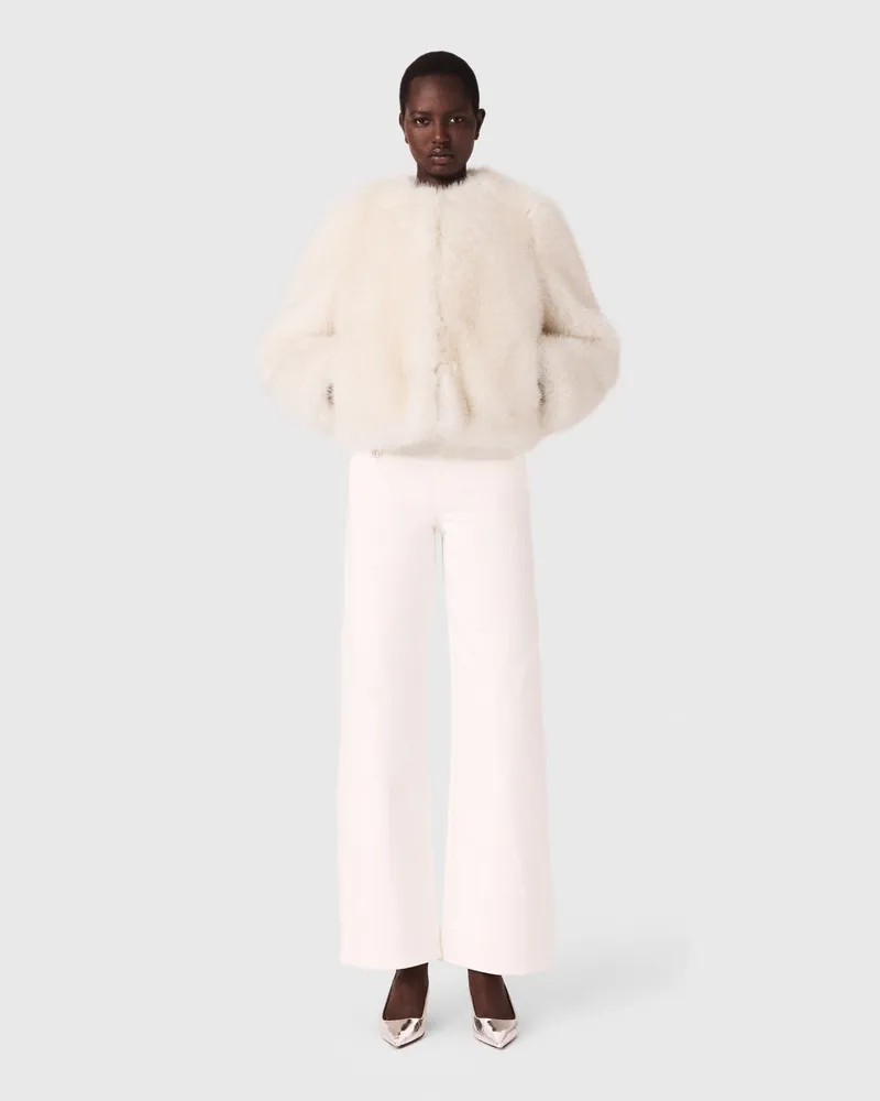Maje Kurzer Kunstpelzblouson - Ivory Ivory