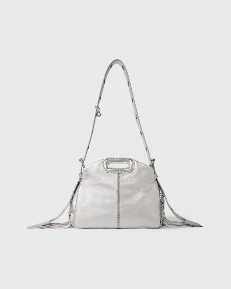 Maje Tasche Miss M Mini, Metallic-leder - Festliche Kleidung - Silber Silber
