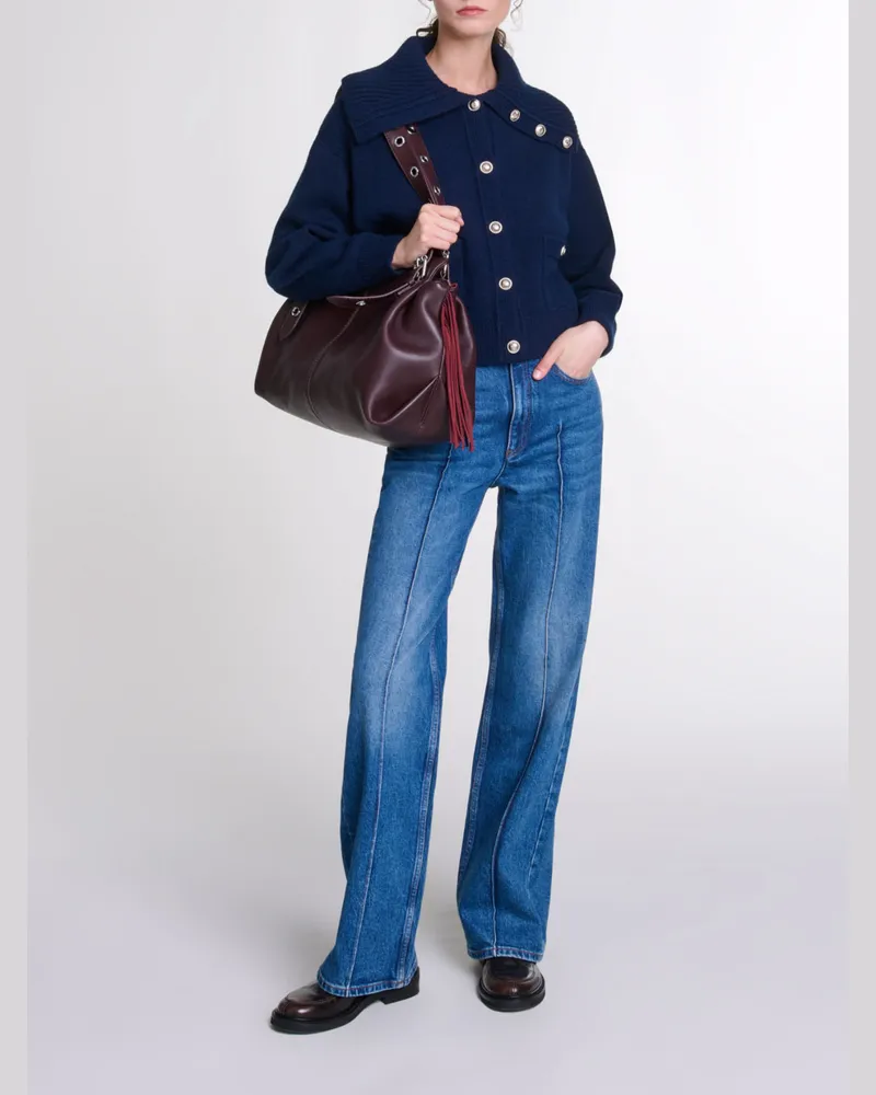 Maje Cardigan Aus Wollmischgewebe - Marineblau Marine