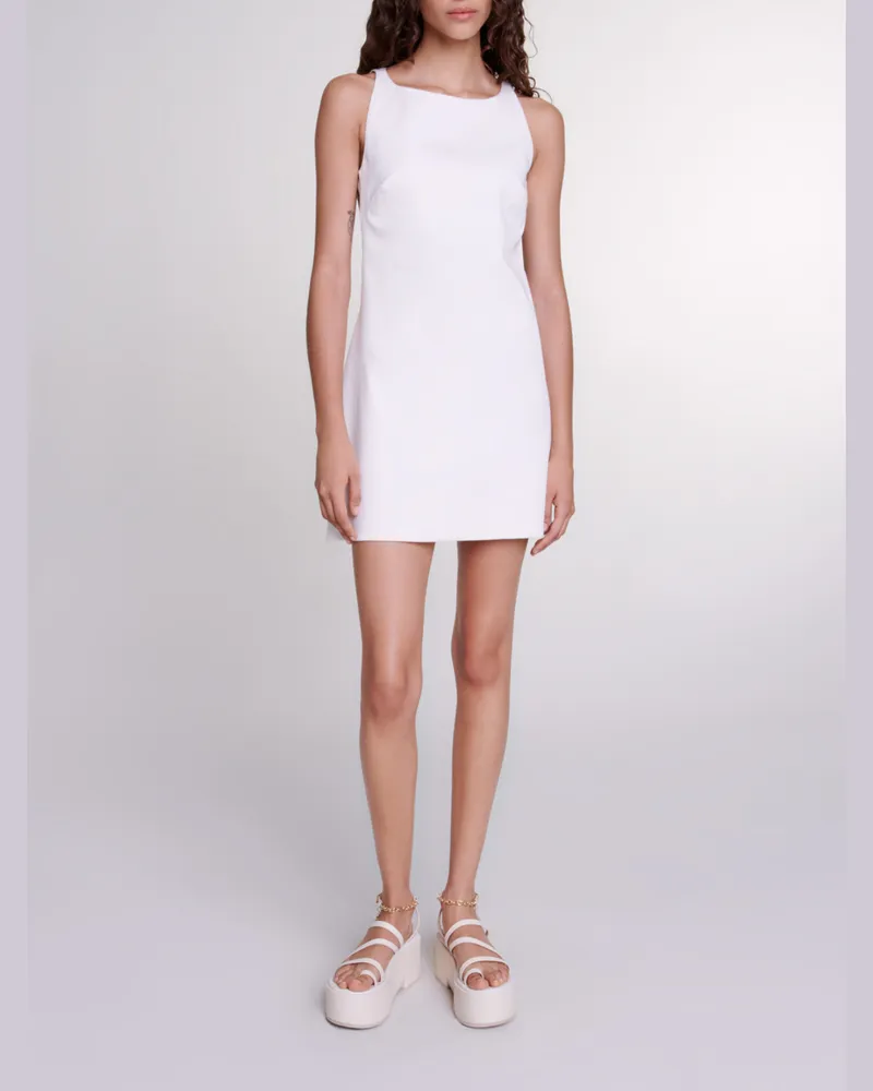 Maje Kleid Mit Freiem Rücken - Weiß Weiß