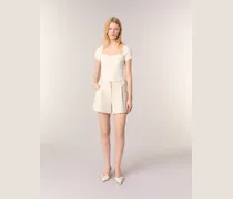 Shorts Aus Tweed Und Lurex - Ecru