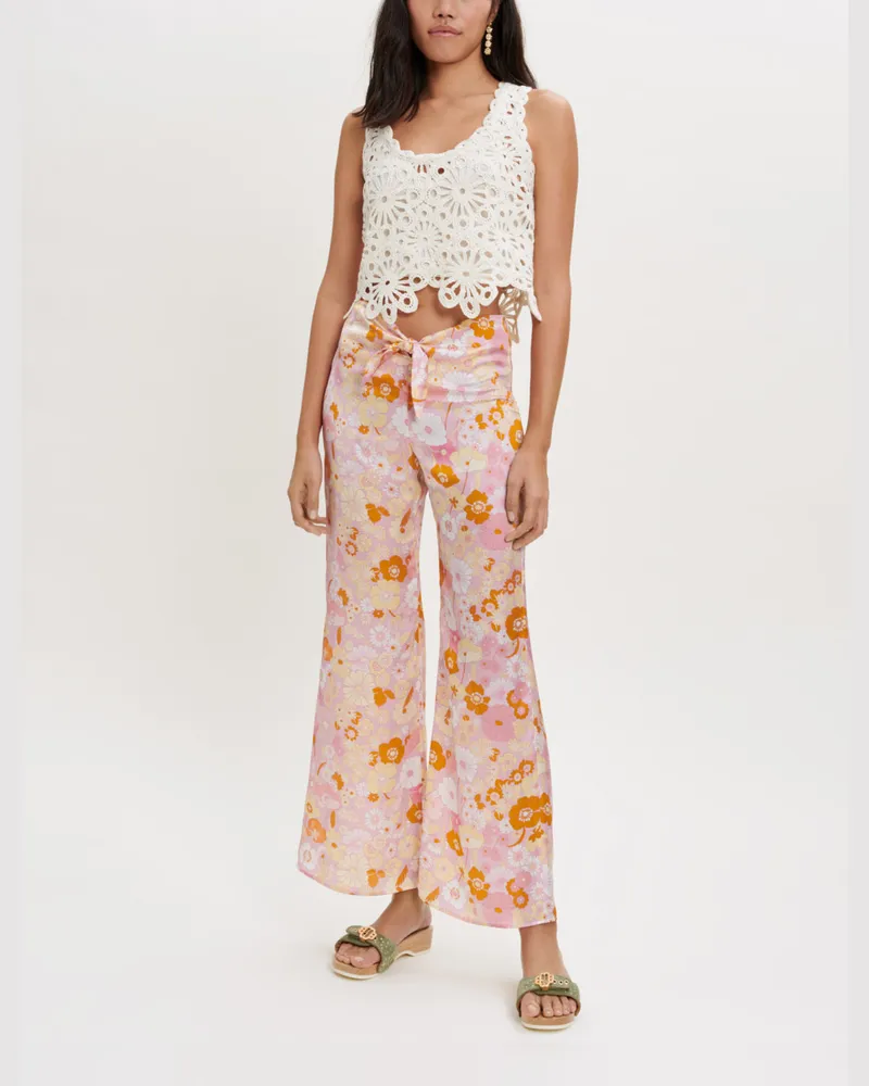 Maje Fließende Hose Mit Flower-power-print - Flower-power Rosa Flower-power