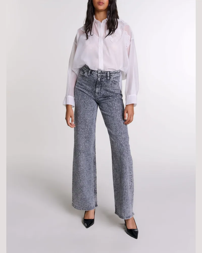 Maje Hemd Aus Organza - Festliche Kleidung - Weiß Weiß