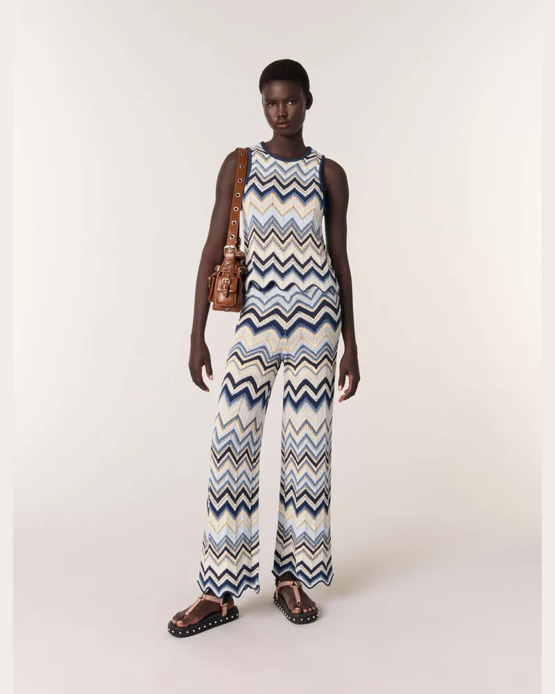 Maje Gehäkelte Hose - Blau/ecru Blau