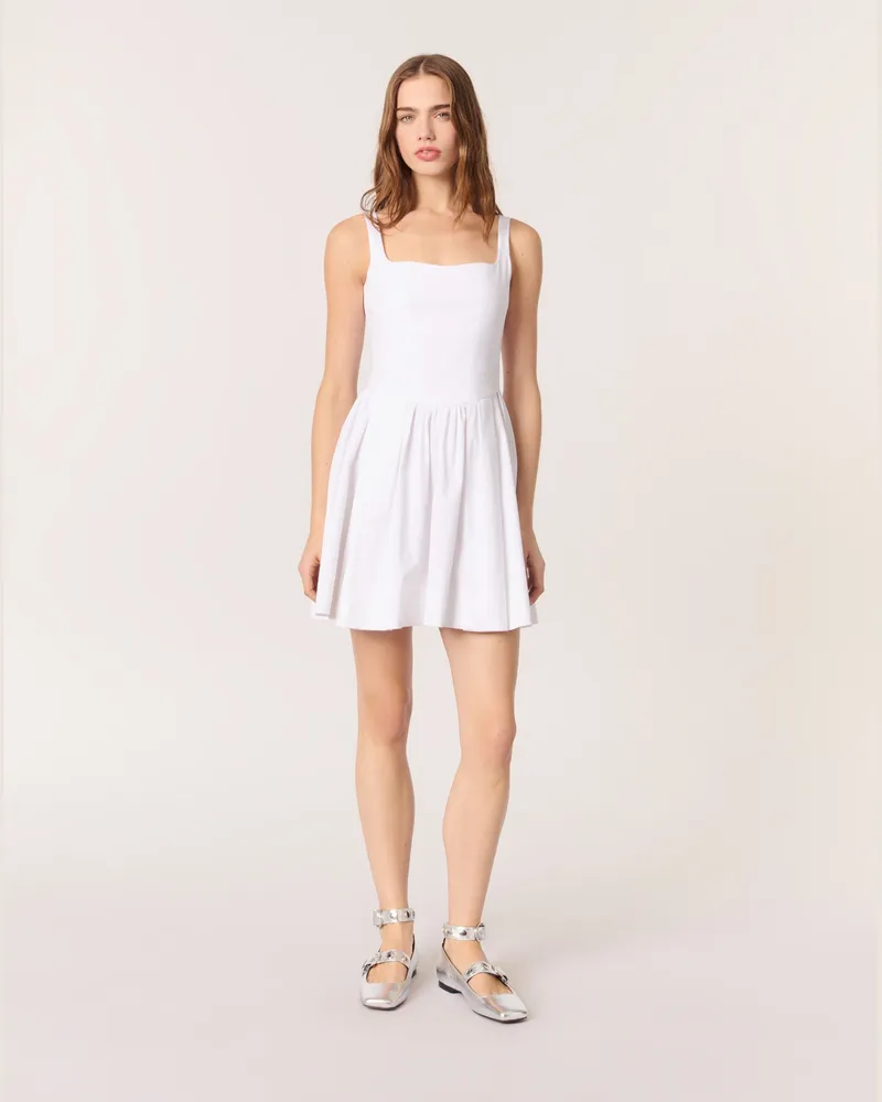 Maje Kurzes Baumwollkleid - Weiß Weiß