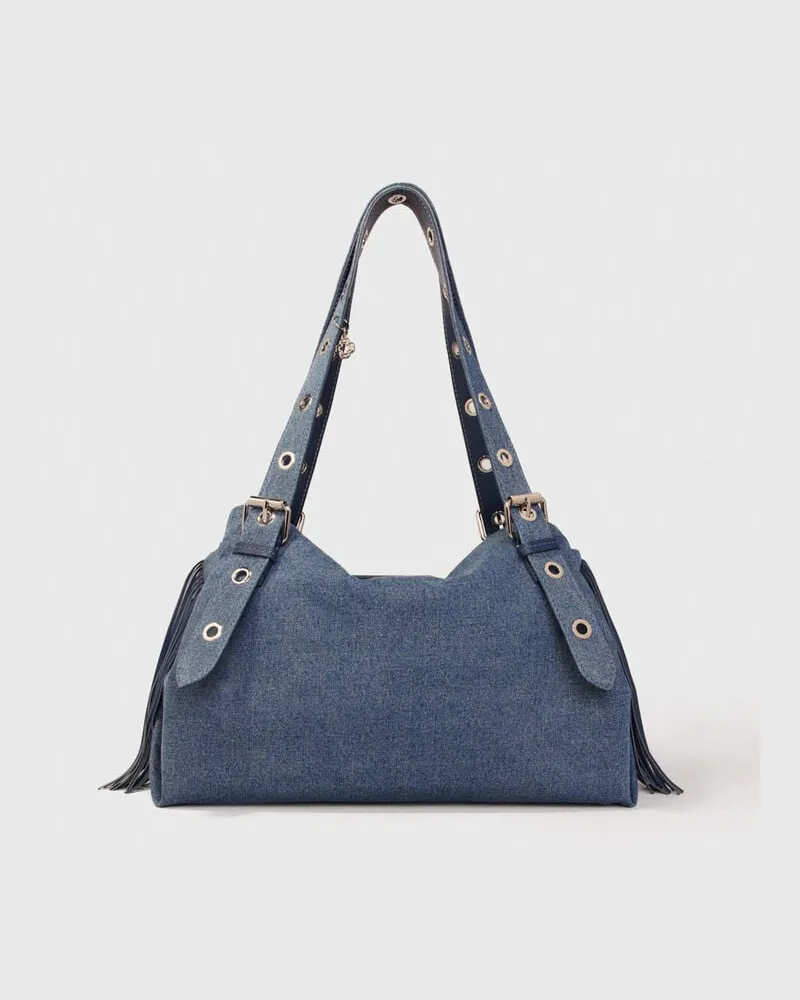 Maje Tasche Miss M Xl Aus Denim - Jeansblau Jeansblau