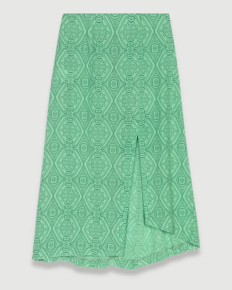 Maje Bedruckter Mittellanger Rock - Ethno-grün Ethno-grün