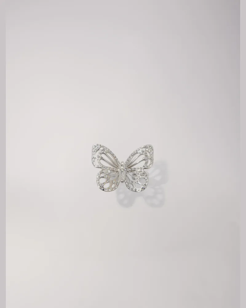 Maje Schmetterlingsring Mit Strass - Silber Silber