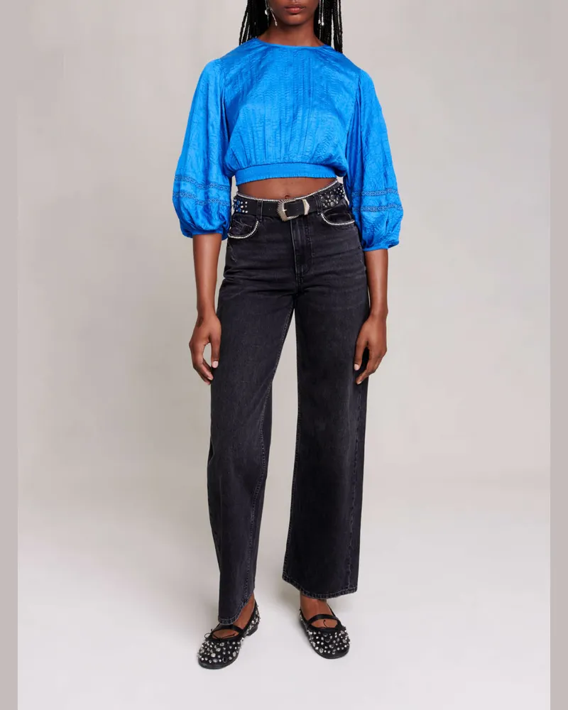 Maje Satin-bluse - Blau Blau