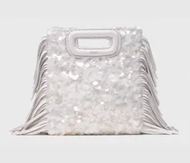 Minitasche M Aus Pailletten - Weiß