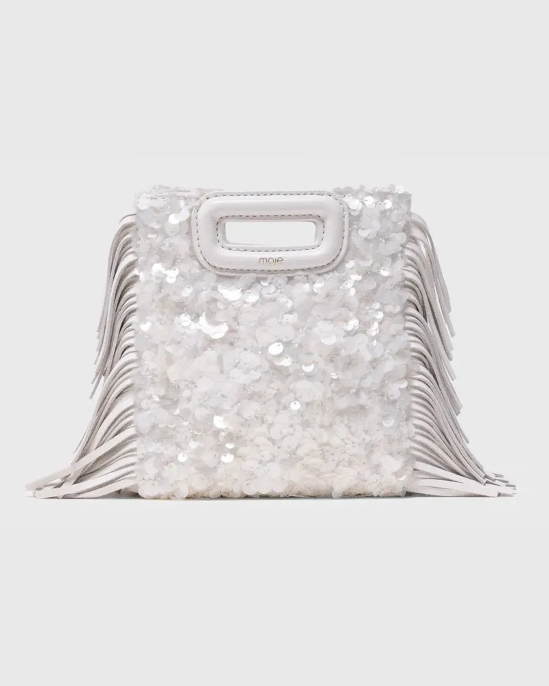 Maje Minitasche M Aus Pailletten - Weiß Weiß