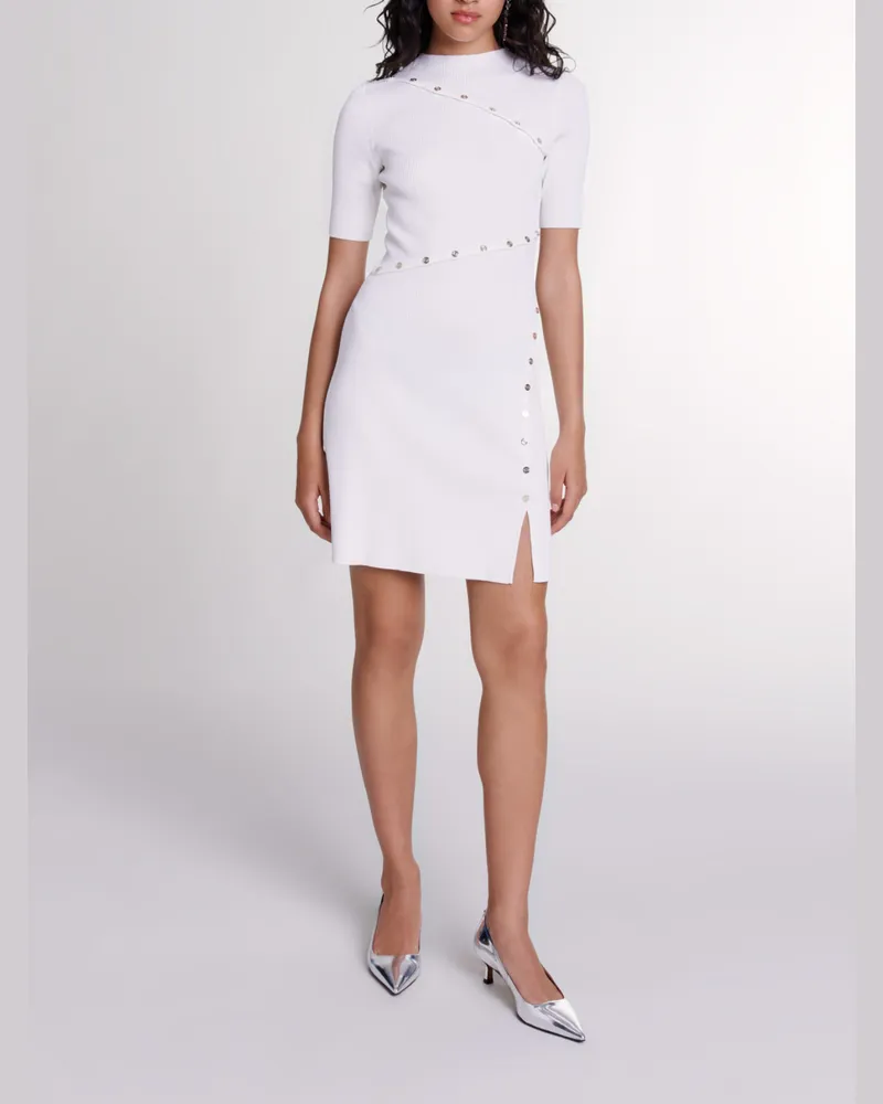 Maje Kurzes Strickkleid - Weiß Weiß