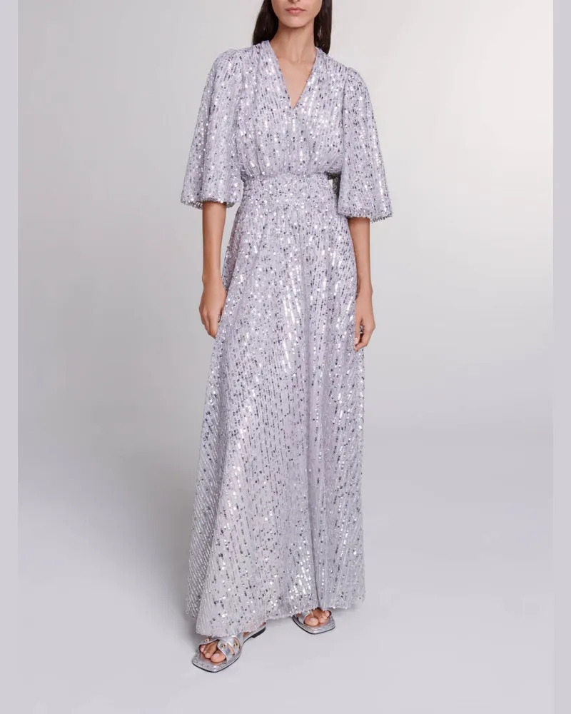 Maje Langes Pailletten-kleid - Silber Silber