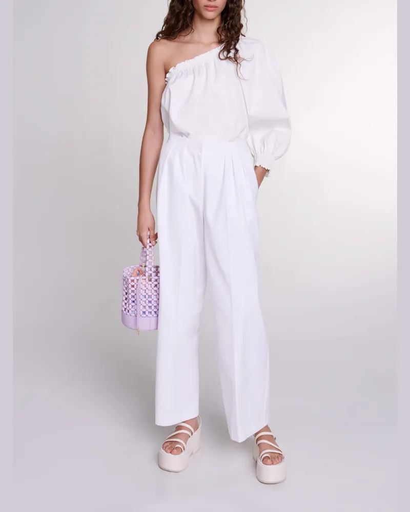 Maje Asymmetrisches Top - Weiß Weiß