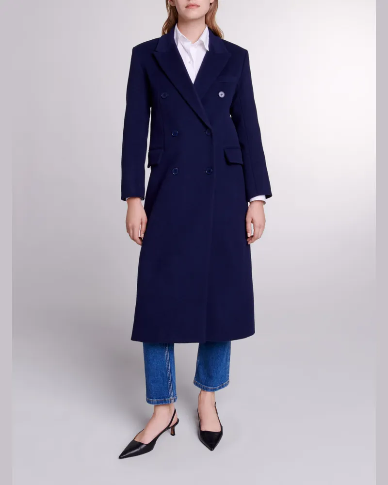 Maje Langer Mantel - Marineblau Marine