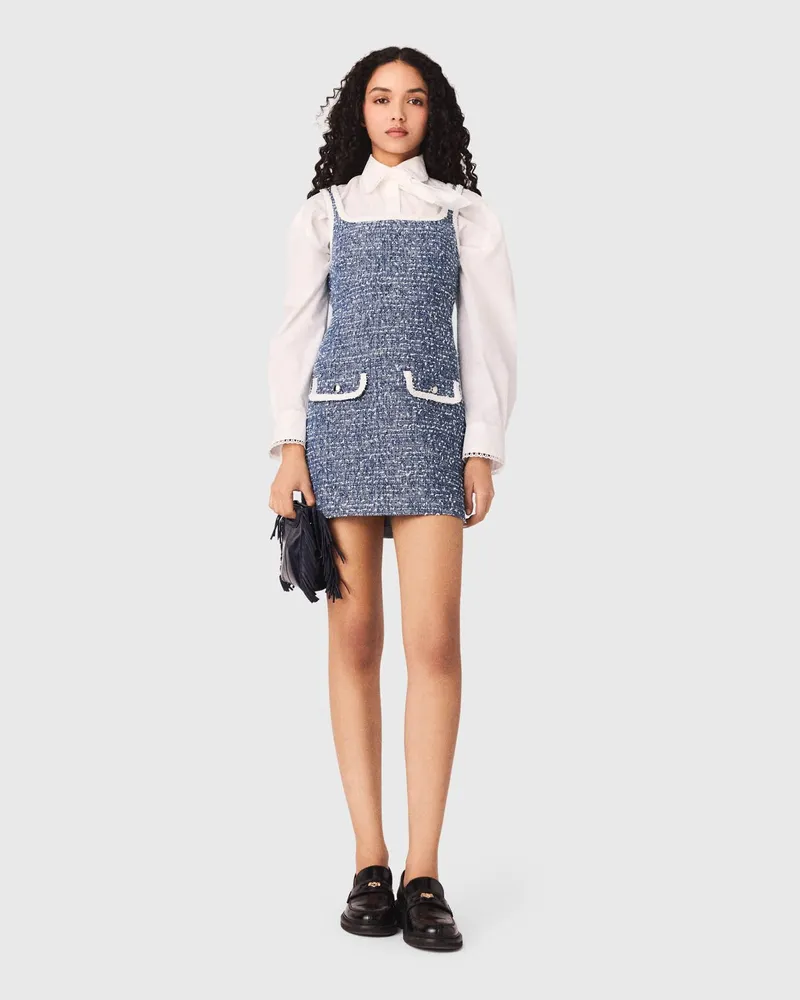 Maje Kurzes Tweedkleid - Blau Blau