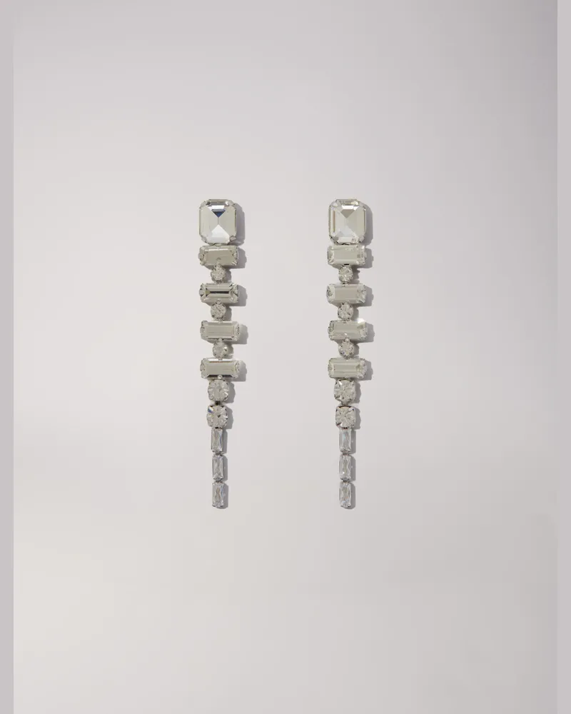 Maje Strass-ohrringe In Wasserfall-optik - Abendgarderobe - Silber Silber