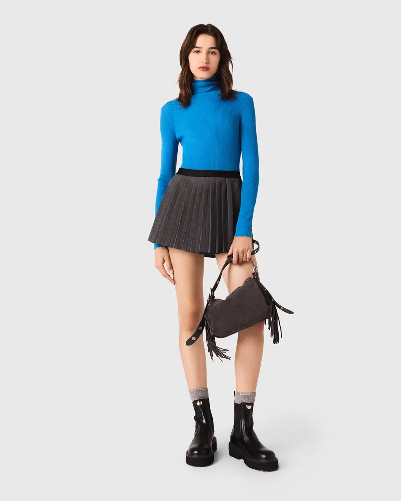 Maje Strickjacke Mit Offenem Polokragen - Blau Türkis