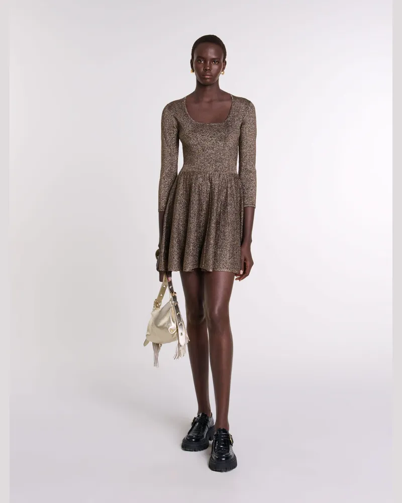 Maje Glänzendes Strickkleid - Golden Golden