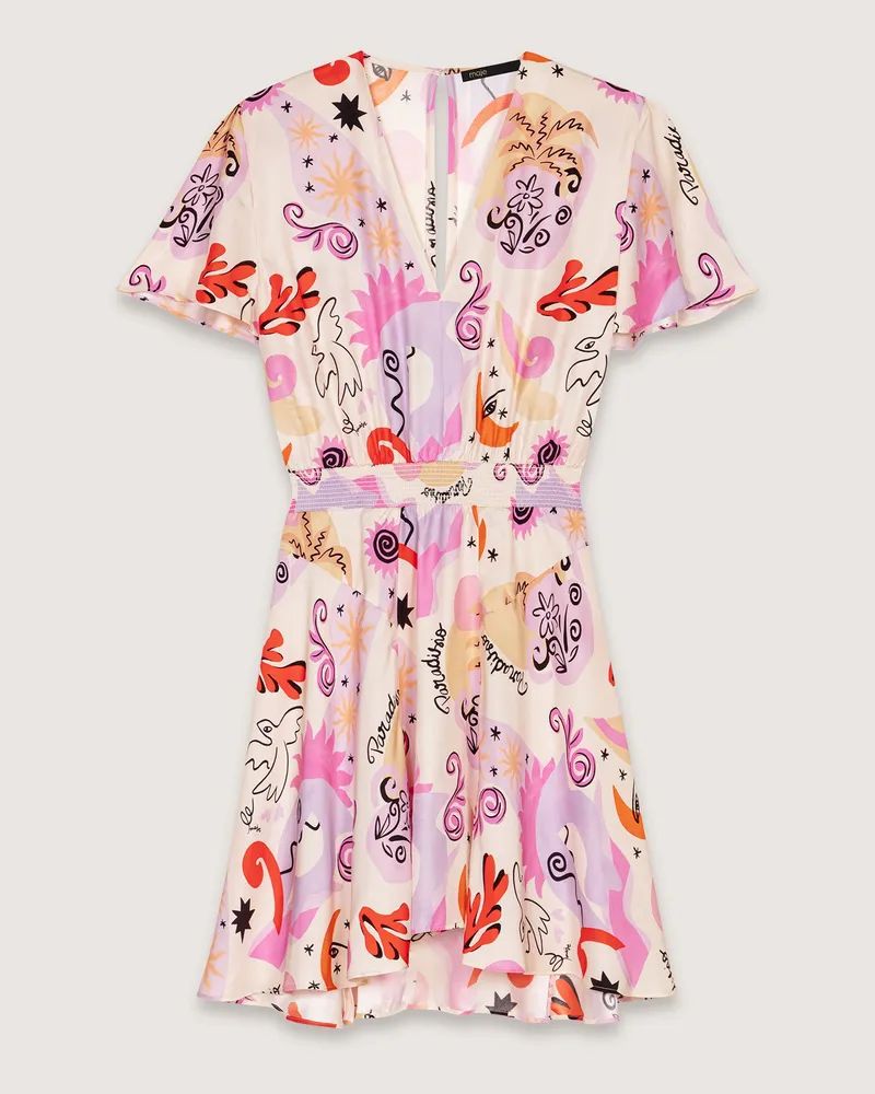 Maje Bedrucktes Seidenkleid - Imprime Paradisio Imprime