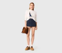 T-Shirt Mit Bootsaufdruck - Weiß