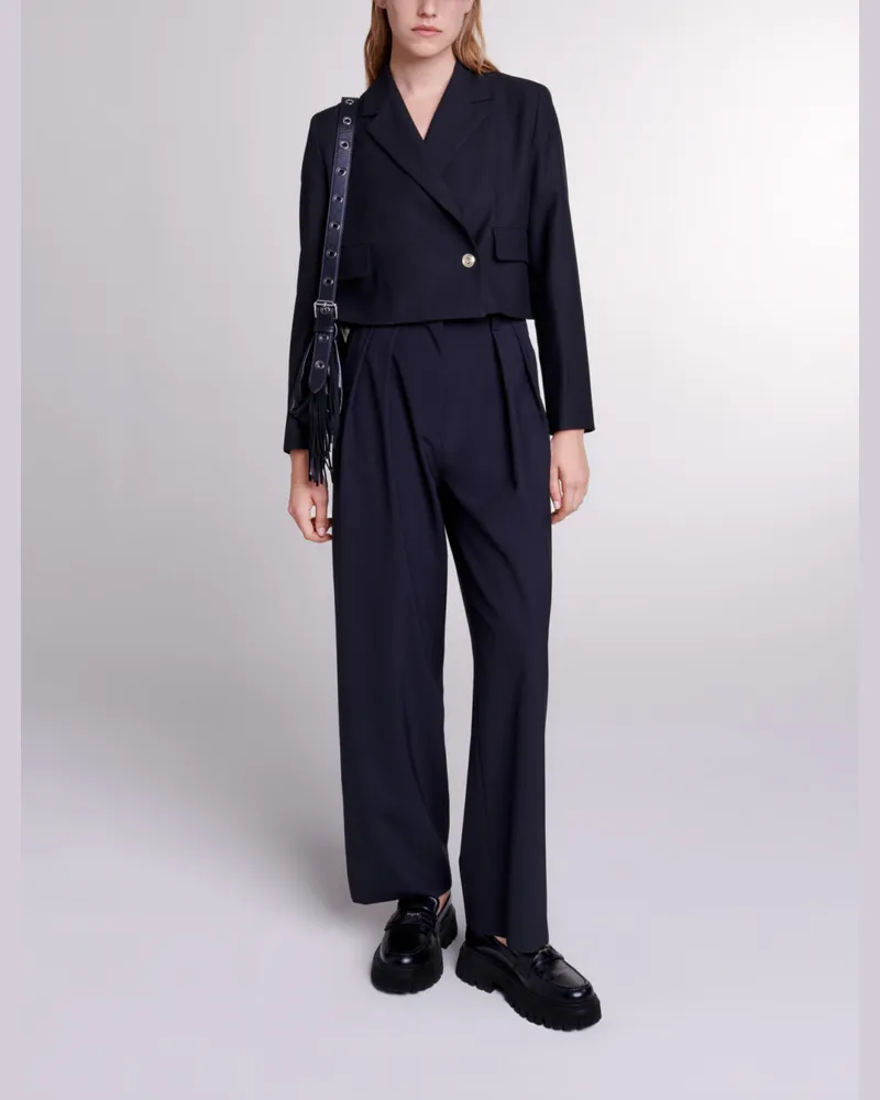 Maje Kurze, Gerade Geschnittene Jacke - Schwarz Schwarz