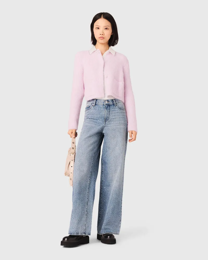 Maje Cardigan Mit Schmuckschleife - Rosa Rosa