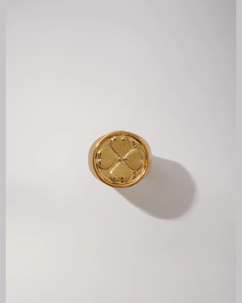 Maje Kleeblatt-siegelring - Gold Gold