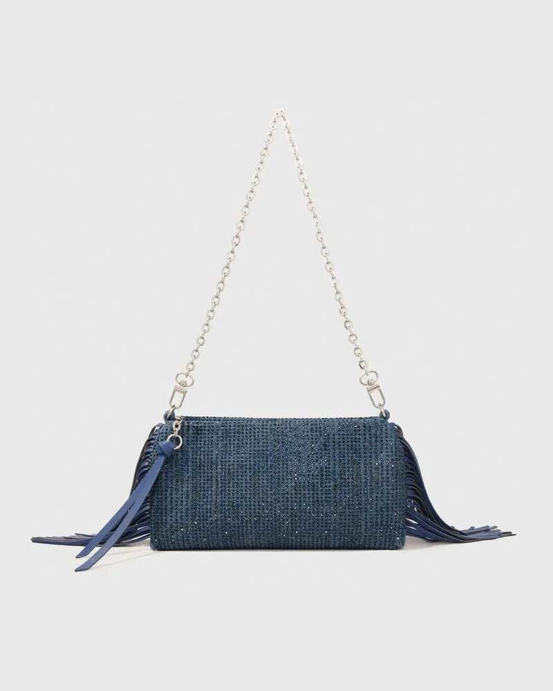 Maje Clutch Miss M Pouch Aus Denim - Blau Blau
