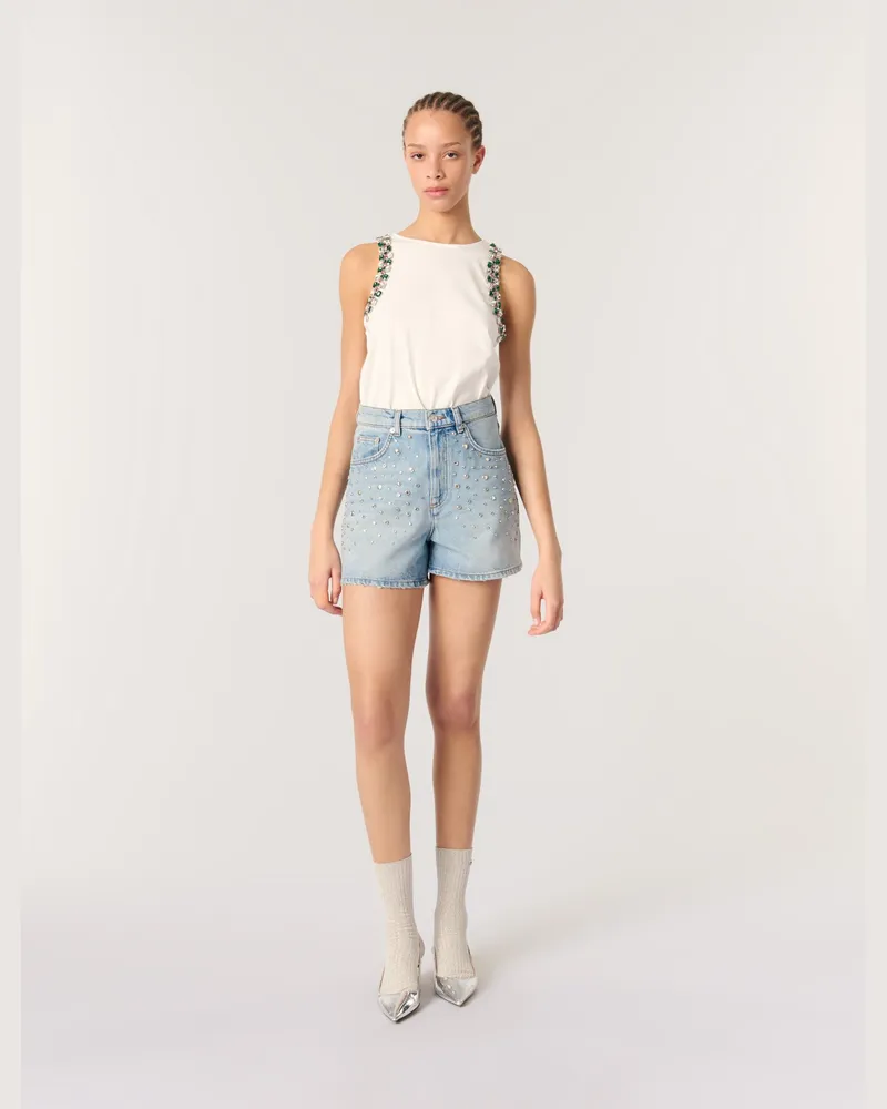 Maje Strass-tanktop - Weiß Weiß