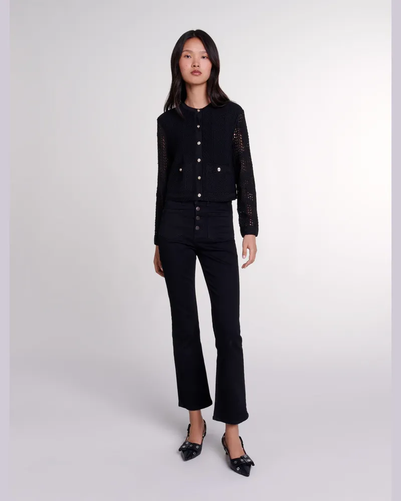 Maje Gehäkelter Cardigan - Schwarz Schwarz
