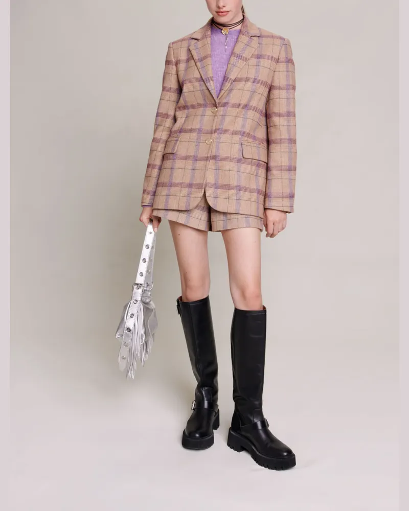 Maje Karierter Blazer - Beige Beige