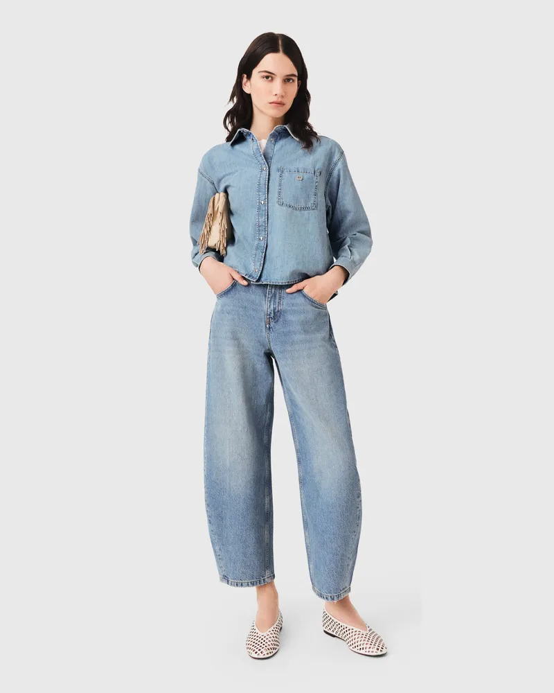 Maje Jeanshemd Mit Logo - Blau Blau