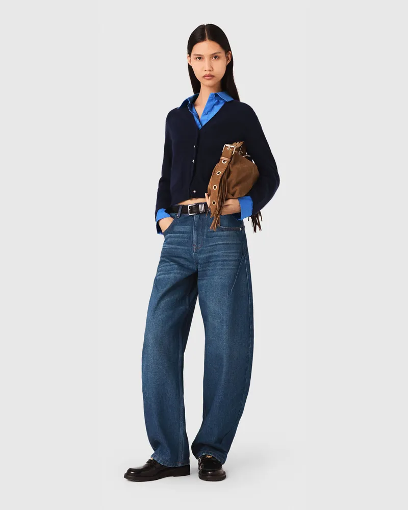 Maje Balloon-jeans Mit Martingal - Blau Blau