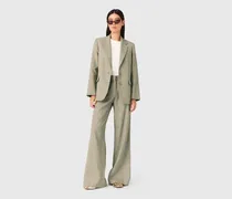 Anzughose Aus Leinenmischung - Khaki