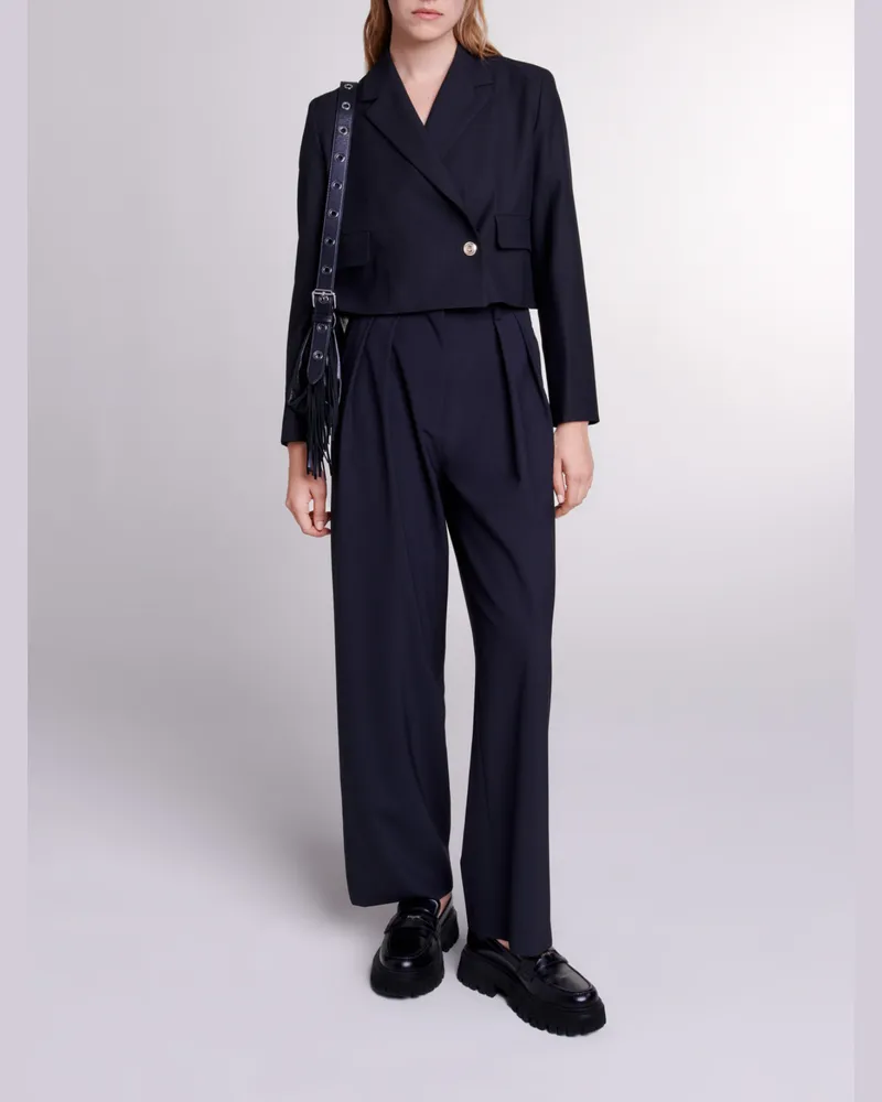 Maje Short Straight-fit Jacket - Schwarz Schwarz