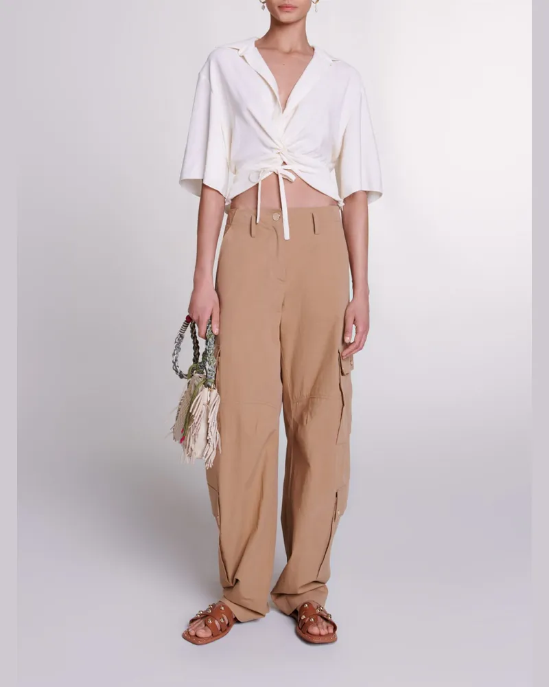 Maje Top Zum Binden - Ecru Ecru