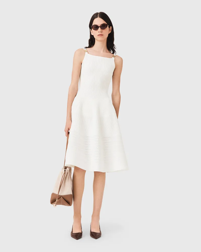 Maje Langes Strickkleid - Weiß Weiß