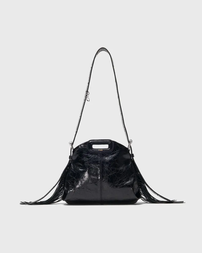 Maje Miss M Mini Tasche Craqueléleder - Schwarz Schwarz