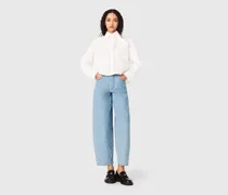 Texturierte Balloon-jeans - Blau