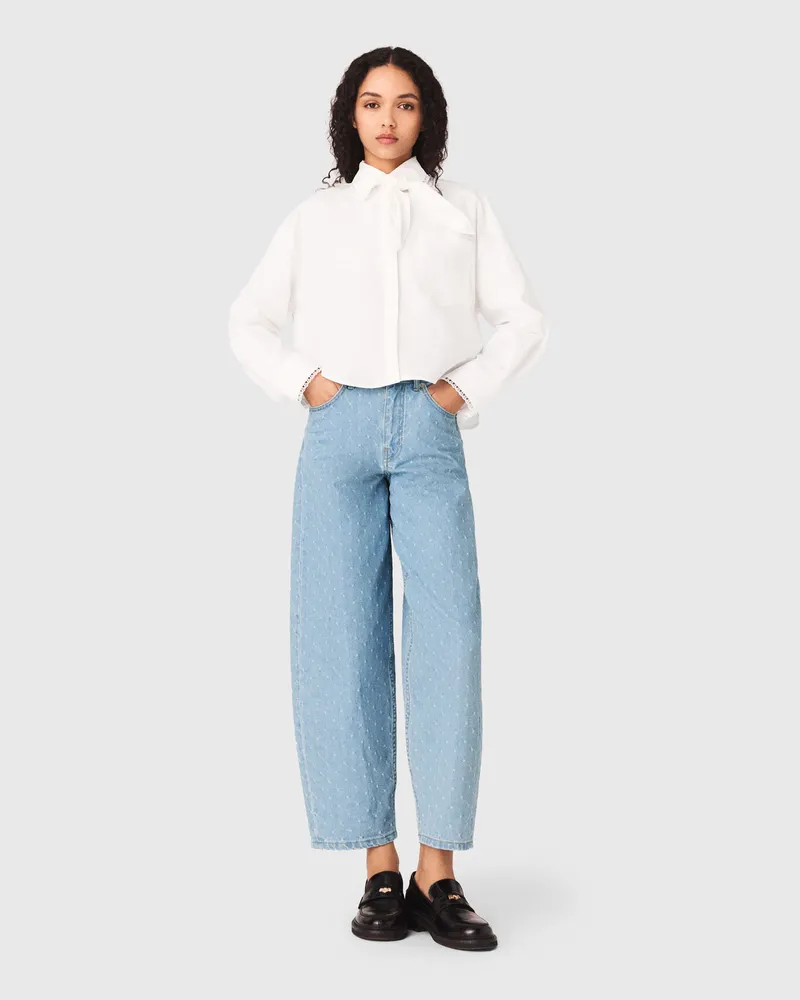 Maje Texturierte Balloon-jeans - Blau Himmelblau